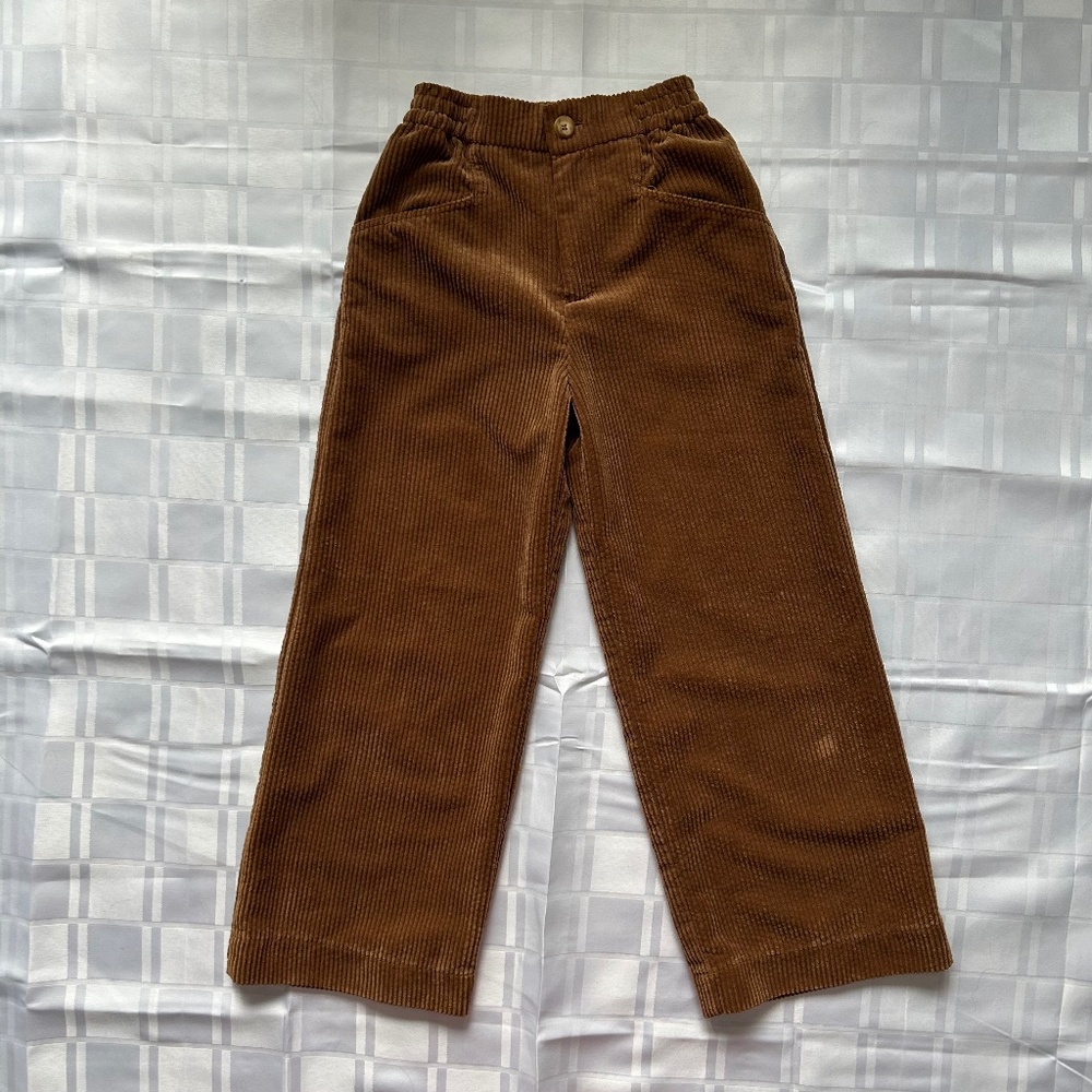 Zara Kids Brown High Waist Wide Leg Brown Corduroy Pants